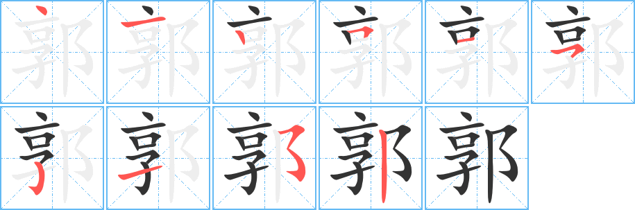 郭的笔顺写法