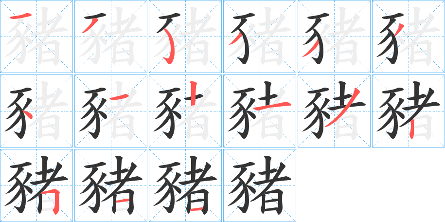 豬的笔顺写法