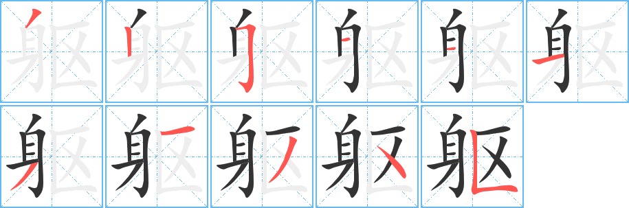 躯的笔顺写法