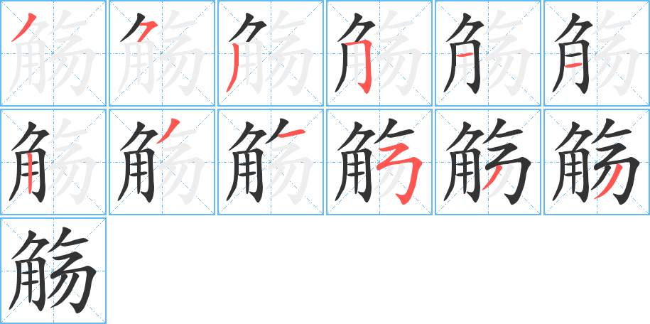 觞的笔顺写法