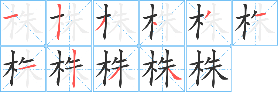 株的笔顺写法
