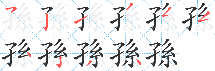 孫的笔顺写法