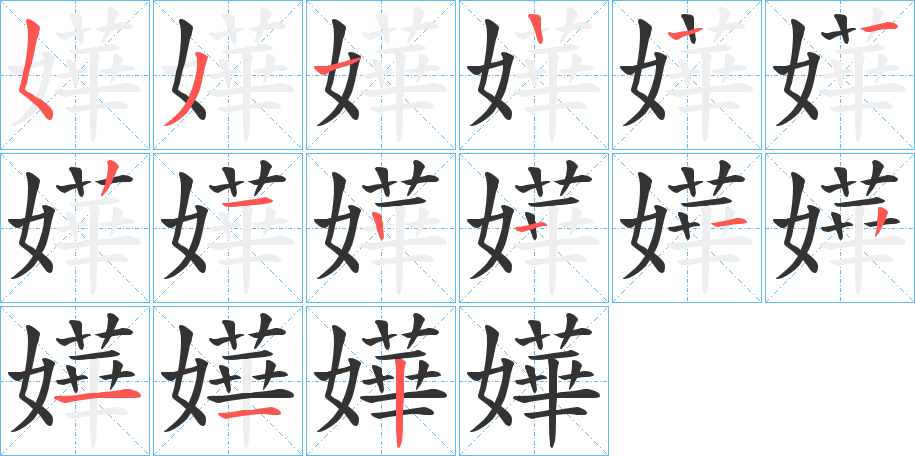 嬅的笔顺写法