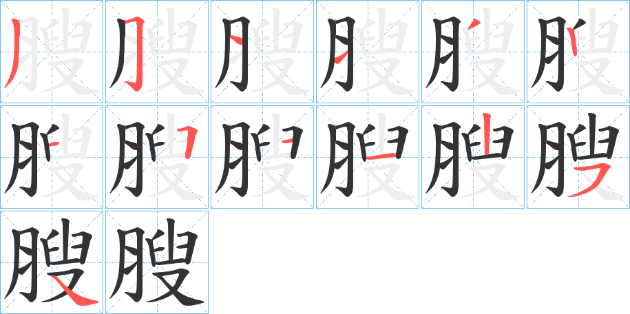 膄的笔顺写法