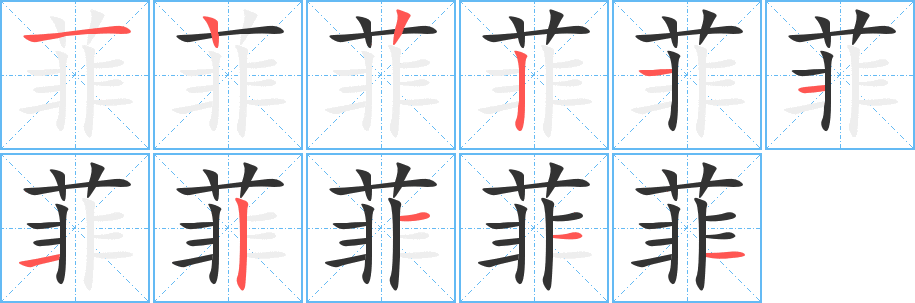 菲的笔顺写法