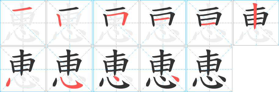 恵的笔顺写法