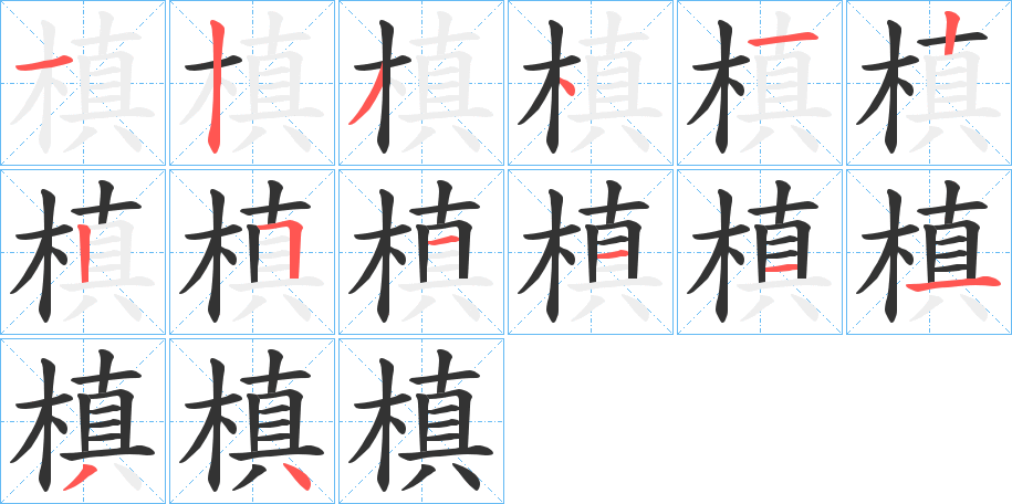 槙的笔顺写法