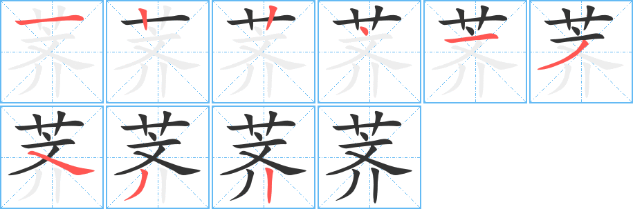 荠的笔顺写法