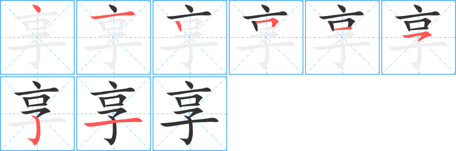 享的笔顺写法