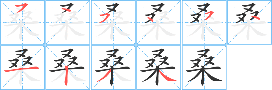桑的笔顺写法