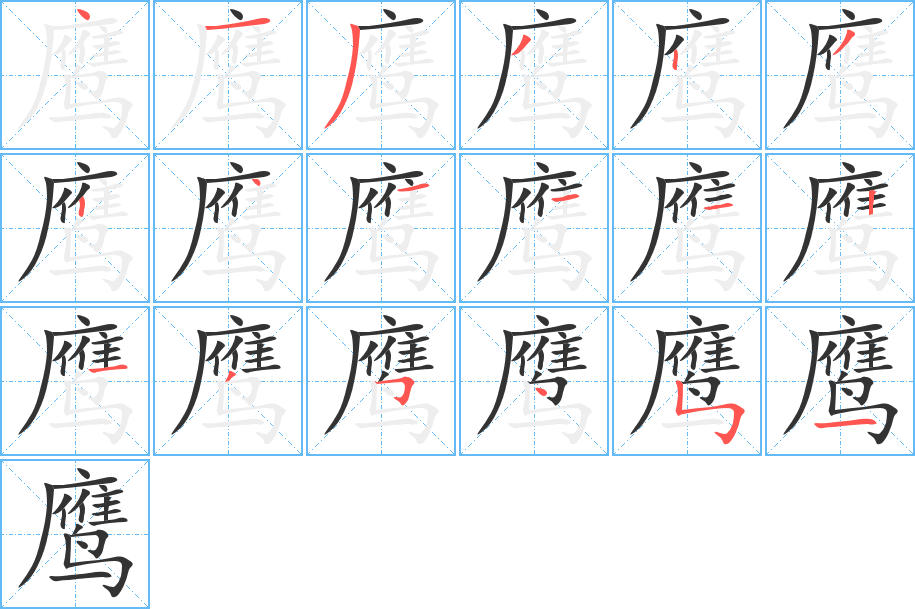 鹰的笔顺写法