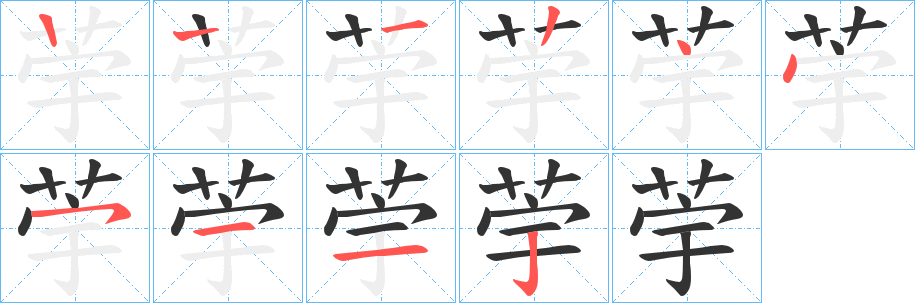 荢的笔顺写法