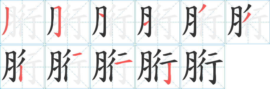 胻的笔顺写法