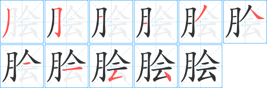 脍的笔顺写法