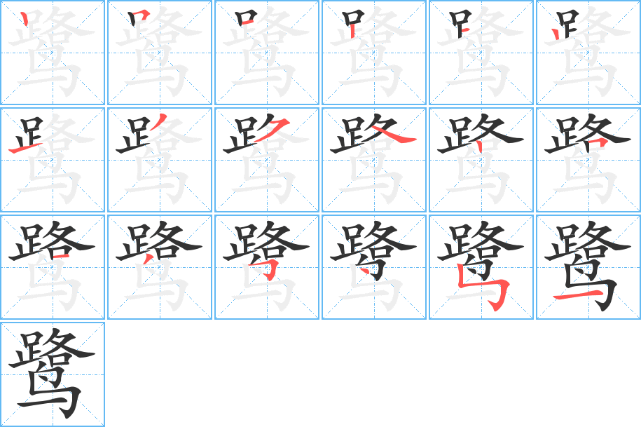 鹭的笔顺写法