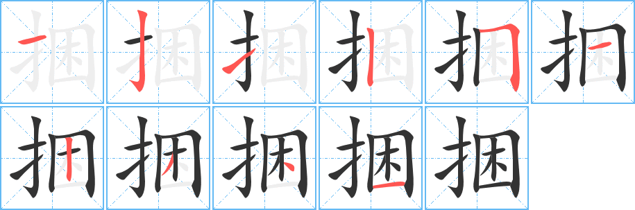 捆的笔顺写法