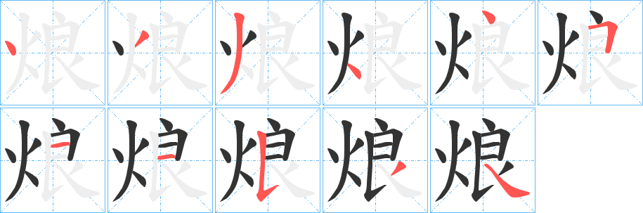 烺的笔顺写法
