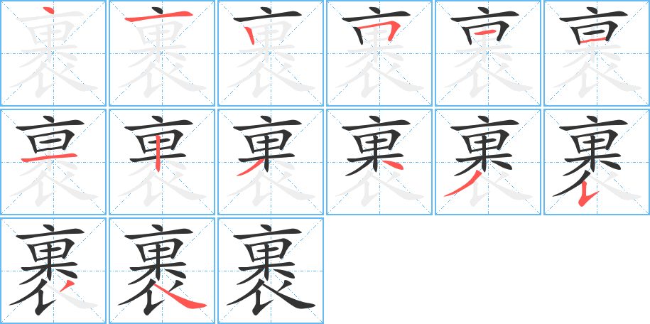 裹的笔顺写法