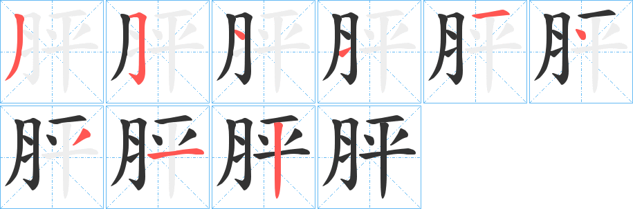 胓的笔顺写法