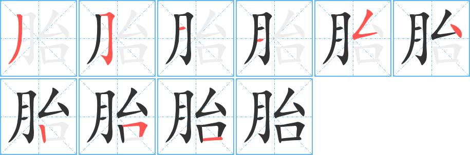 胎的笔顺写法