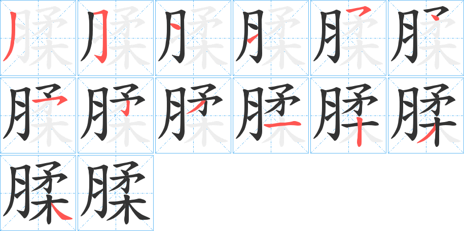 腬的笔顺写法