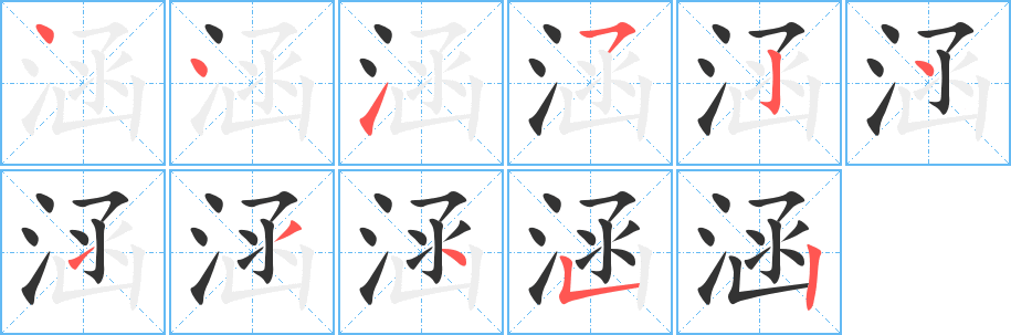 涵的笔顺写法