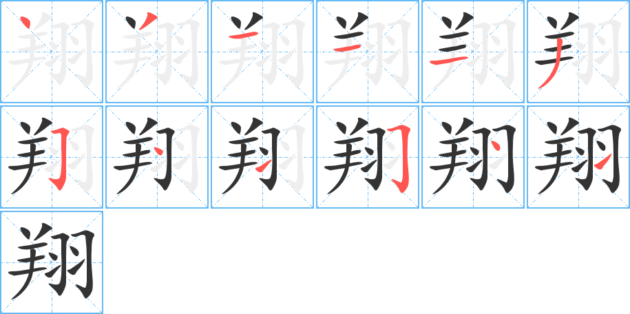 翔的笔顺写法