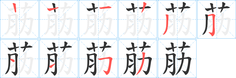 荕的笔顺写法