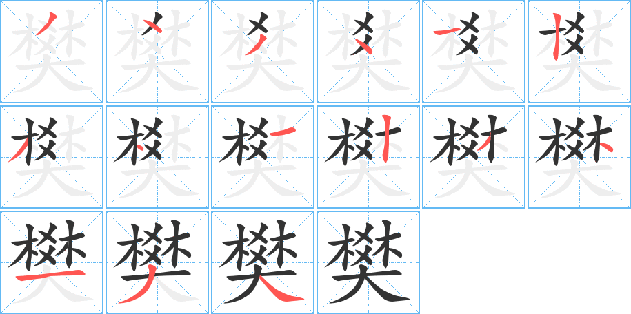 樊的笔顺写法