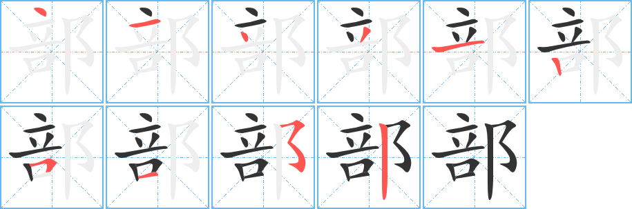 部的笔顺写法