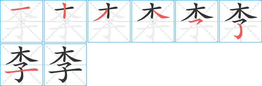 李的笔顺写法