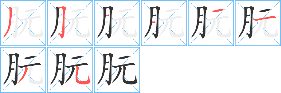朊的笔顺写法