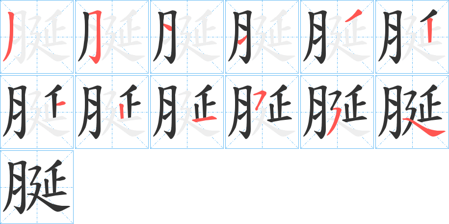 脠的笔顺写法