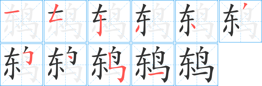 鸫的笔顺写法