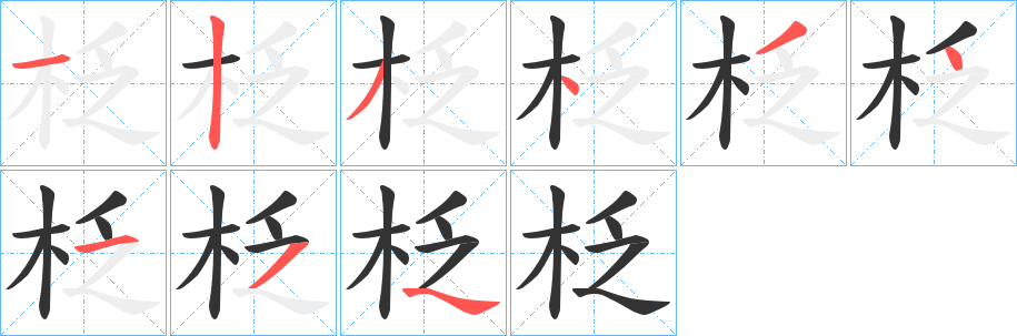 柉的笔顺写法
