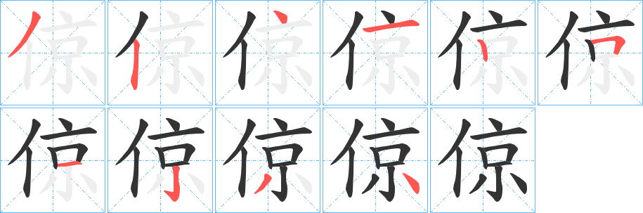 倞的笔顺写法