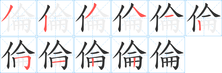 倫的笔顺写法