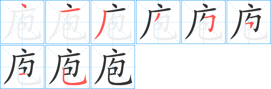 庖的笔顺写法