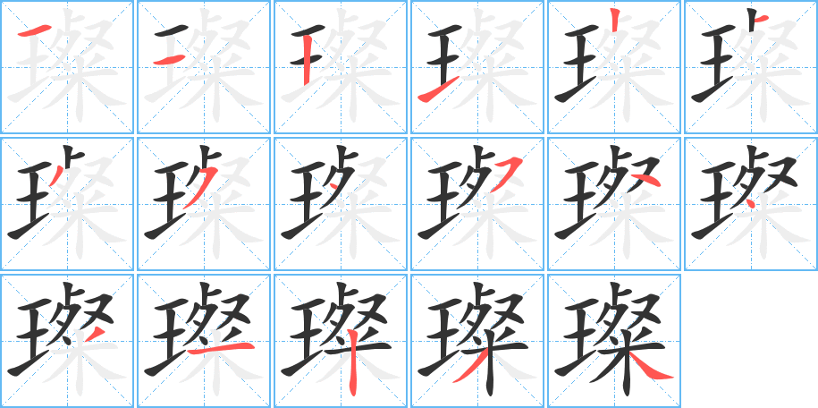 璨的笔顺写法