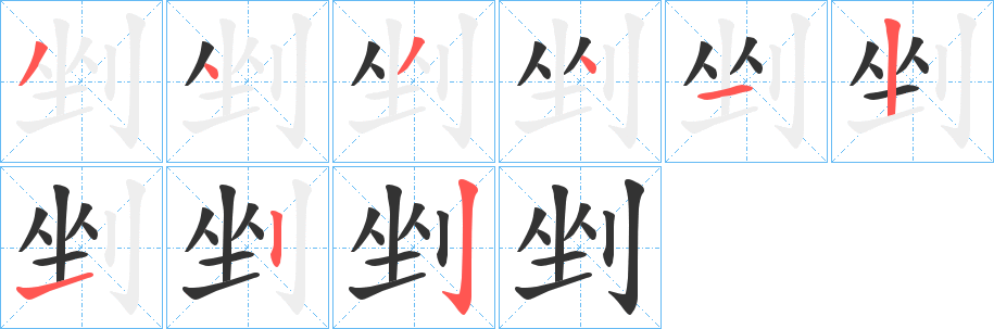 剉的笔顺写法