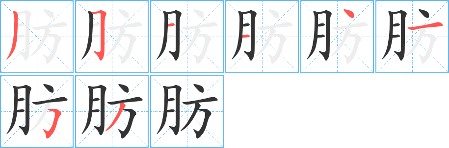 肪的笔顺写法
