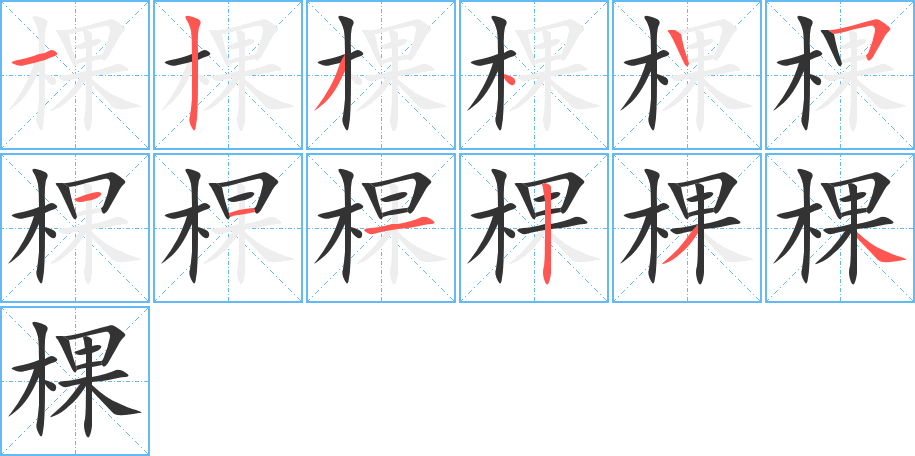 棵的笔顺写法