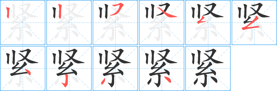 紧的笔顺写法