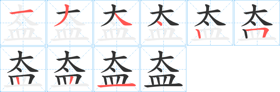 盇的笔顺写法