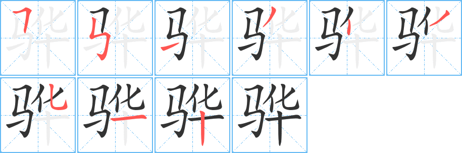 骅的笔顺写法