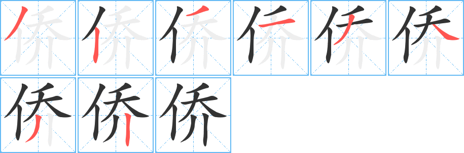 侨的笔顺写法