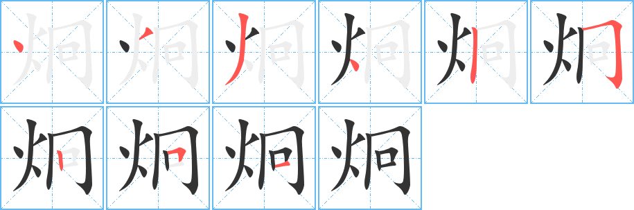 炯的笔顺写法