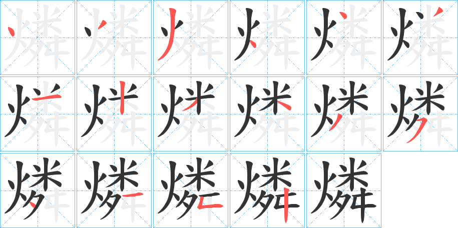 燐的笔顺写法