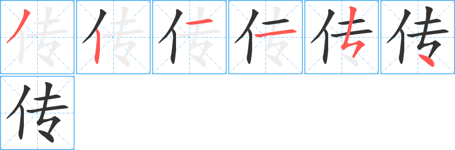 传的笔顺写法