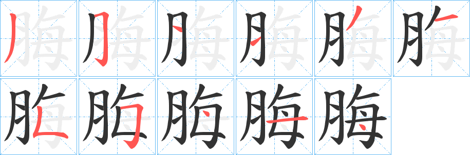脢的笔顺写法